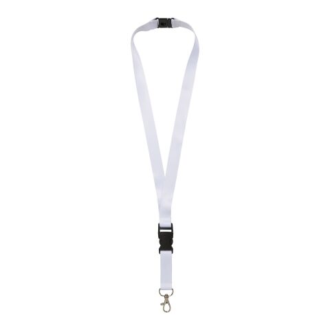 Lanyard Balta en PET recyclé avec boucle de sécurité Noir-Blanc | 10mm | sans marquage | non disponible | non disponible