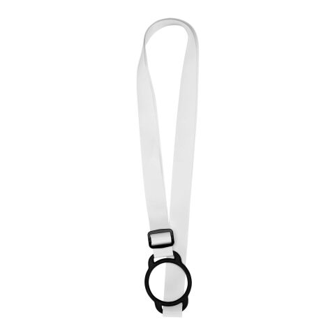Lanyard Lior en RPET pour sublimation avec bracelet en silicone blanc