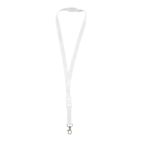 Lanyard Balta en PET recyclé avec boucle de sécurité blanc-blanc | 15mm | Sublimation | all over, back | 15 mm x 900 mm