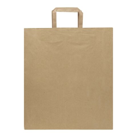 Sac en papier Kraft 80 à 90&nbsp;g/m2 avec poignées plates 32 x 17 x 39&nbsp;cm Marron kraft | sans marquage | non disponible | non disponible