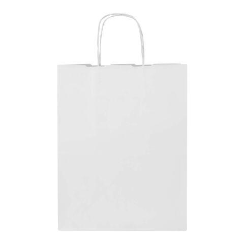Sac en papier Kraft 80 à 90 g/m2 avec poignées torsadées 25 x 15 x 32&nbsp;cm Blanc | sans marquage | non disponible | non disponible
