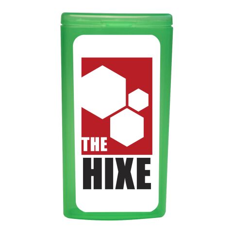 MiniKit Premiers Secours Vert translucide | Autocollant Numérique 1 couleur | front | 39 mm x 82 mm