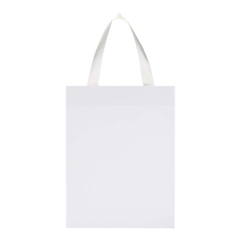 Sac en papier Smartfold 230 g/m² avec anses en ruban et pelliculage brillant - 24 x 10 x 32 cm blanc