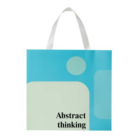 Sac en papier Smartfold 230 g/m² avec anses en ruban et pelliculage brillant - 31 x 12 x 31 cm blanc