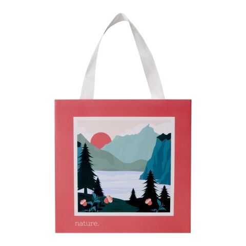 Sac en papier Smartfold 230 g/m² avec anses en ruban et pelliculage mat - 24 x 10 x 24 cm blanc