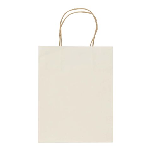 Sac en papier recyclé de type agricole, 150 g/m², avec anses torsadées - 18 x 9 x 23 cm Ivoire