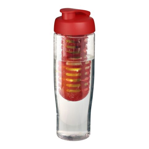 Bouteille infuseur fruit avec couvercle à clapet H2O Tempo® - 700 ml Blanc-Rouge | sans marquage | non disponible | non disponible