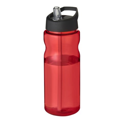 Bouteille H2O Tempo® de sport avec paille - 650 ml Rouge-Noir | sans marquage | non disponible | non disponible