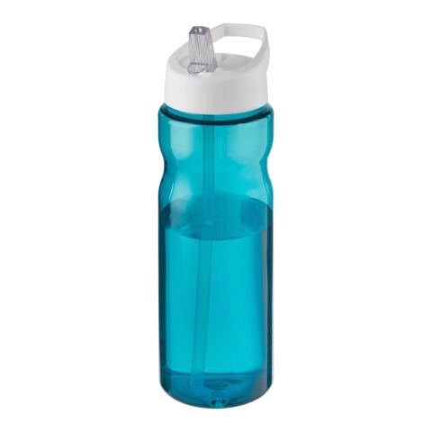 Bouteille H2O Tempo® de sport avec paille - 650 ml Bleu aqua-Translucide | sans marquage | non disponible | non disponible