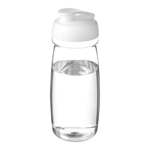 Bouteille H2O Pulse® avec couvercle à clapet - 600 ml Translucide-Blanc | sans marquage | non disponible | non disponible