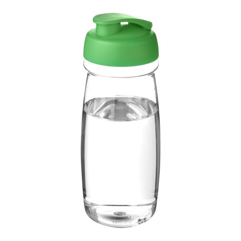 Bouteille H2O Pulse® avec couvercle à clapet - 600 ml Translucide-Vert | sans marquage | non disponible | non disponible