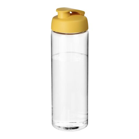 Bouteille H2O Vibe de sport avec couvercle à clapet - 850 ml Blanc-Jaune | sans marquage | non disponible | non disponible