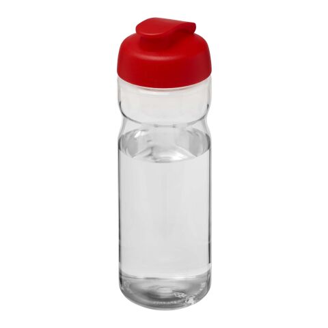 Bouteille H2O Eco de sport avec couvercle à clapet - 650 ml Translucide-Rouge | sans marquage | non disponible | non disponible