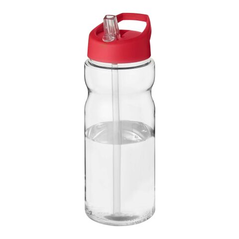 Bouteille H2O Eco de sport avec paille - 650 ml Blanc-Rouge | sans marquage | non disponible | non disponible