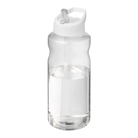 Bouteille de sport H2O Active® Big Base de 1 litre avec couvercle à bec verseur blanc | Sérigraphie 1 couleur | Tout autour | 255 mm x 75 mm