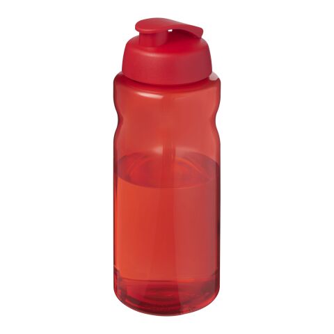 Bouteille de sport H2O Active® Eco Big Base de 1&nbsp;litre à couvercle rabattable Rouge-Rouge | sans marquage | non disponible | non disponible