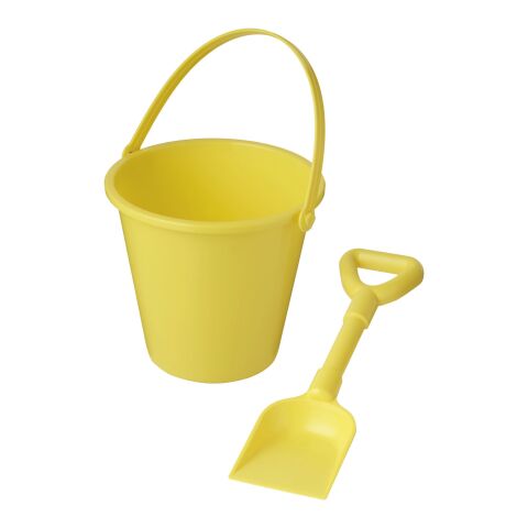 Seau et pelle de plage Tides en plastique recyclé Jaune | sans marquage | non disponible | non disponible
