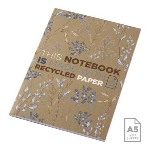 Carnet A5 à couverture souple recyclée en kraft Novella Austen avec 50 feuilles Naturel | sans marquage | non disponible | non disponible