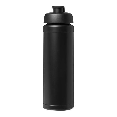 Bouteille de sport Baseline Rise de 750&nbsp;ml recyclée avec couvercle rabattable Noir-Noir | sans marquage | non disponible | non disponible