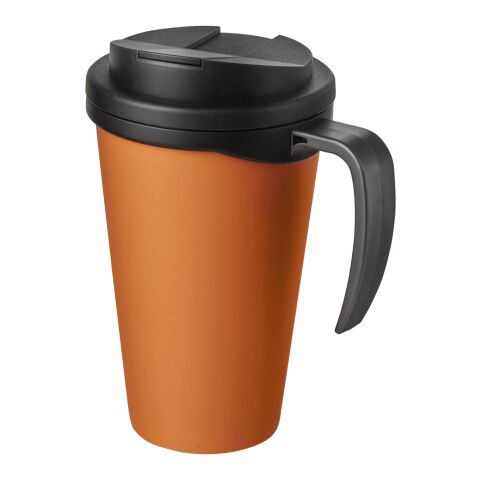 Mug isolant Americano® grande 350 ml avec couvercle anti fuites Orange-Noir | sans marquage | non disponible | non disponible