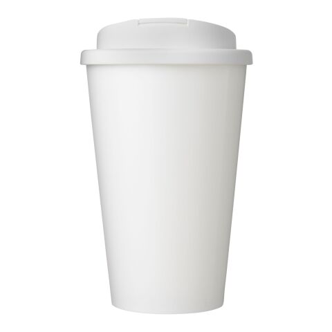 Gobelet avec isolation Brite-Americano® Eco de 350 ml et anti-déversement Blanc | Impression Moulée | autour | 236 mm x 132 mm