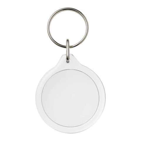 Porte-clefs plastique Orb rond blanc | sans marquage | non disponible | non disponible