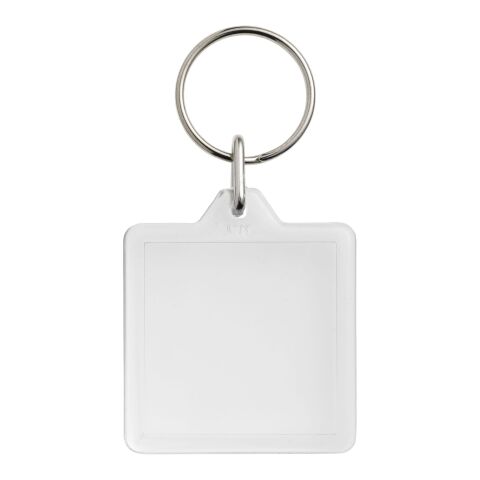 Porte-clefs plastique Vial carré blanc | sans marquage | non disponible | non disponible