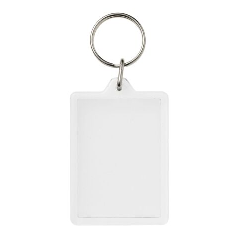 Porte-clefs plastique Vito rectangulaire blanc | sans marquage | non disponible | non disponible