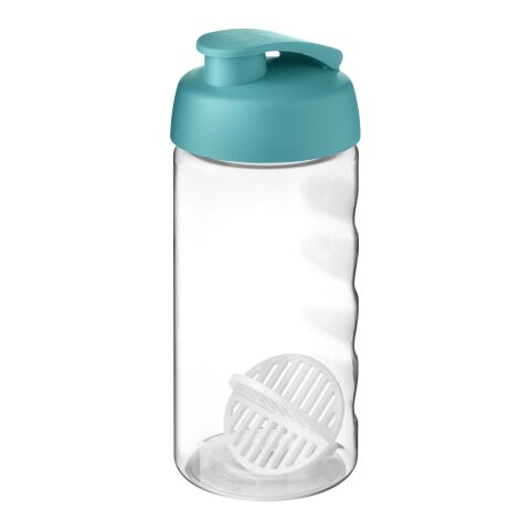 Shaker H2O Active Bop en plastique transparent - 500 ml Bleu aqua-Blanc | sans marquage | non disponible | non disponible