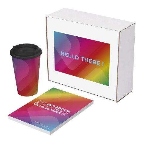 Coffret cadeau Kendal en matériaux recyclés – Carnet Novella Austen et gobelet Americano blanc