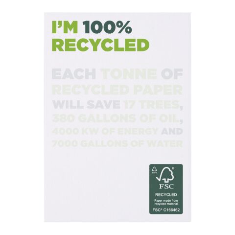 Bloc-notes A7 recyclé Desk-Mate® Blanc | 25 pages | sans marquage | non disponible | non disponible
