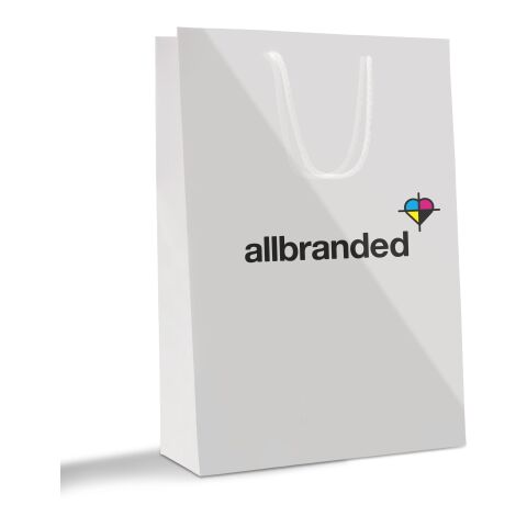 Sac papier avec cordelettes, 24 x 34 cm Offset | brillant | 120 - jaune fluo