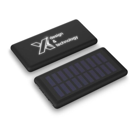 SCX.design P30 8000 mAh Solar Powerbank mit Leuchtlogo Standard | Noir | sans marquage | non disponible | non disponible