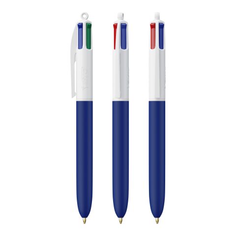 BIC® 4 Colours Soft Blanc-bleu marine | Sérigraphie 1 couleur | Corps-à la droite du clip | 30.00 mm x 43.00 mm