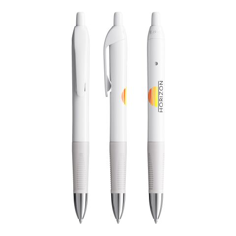 BIC® Intensity® Gel Clic blanc | encre noire | Sérigraphie 1 couleur | Corps-Arrière clip | 16.00 mm x 40.00 mm