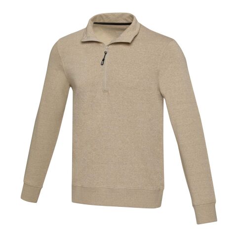 Sweater unisexe Aware™ recyclé à fermeture quart de zip Standard | Oatmeal | M | sans marquage | non disponible | non disponible | non disponible