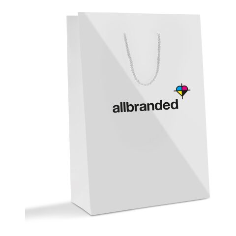 Sac papier avec cordelettes, format portrait 30 x 40 cm Offset | brillant | 50 - jaune