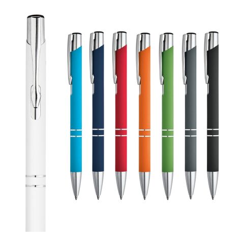 BETA SOFT. Stylo en aluminium avec finition en caoutchouc Noir | sans marquage