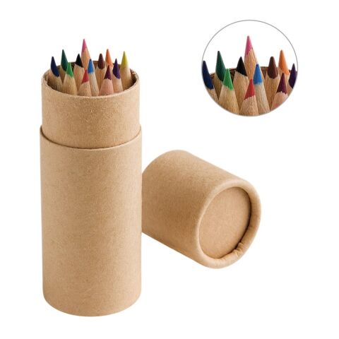 CYLINDER. Boîte avec 12 crayons de couleur Beige | sans marquage