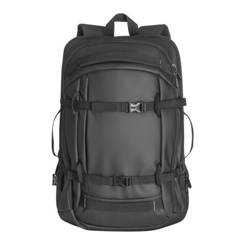 KAMPALA. Sac à dos pour ordinateur portable en polyester recyclé haute densité 900D, avec revêtement imperméable et doublure en polyester recyclé 210D 17&#039;3&quot; Noir | sans marquage