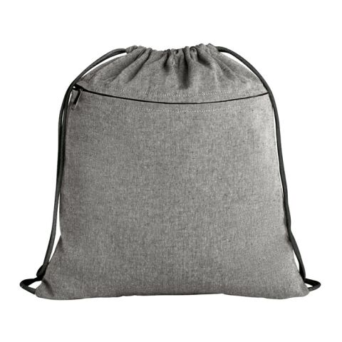 CHANCERY. Sac à cordelettes en coton recyclé (70%), polyester (30% rPET) (140 g/m²) Noir | sans marquage