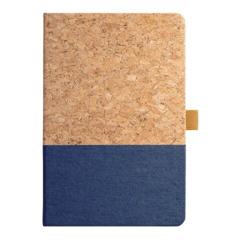 KLEE. Bloc-notes A5 en liège et lin avec pages lignées Bleu | sans marquage