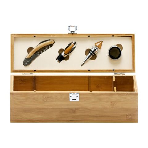 SYRAH. Set à vin en bambou, zinc et acier inoxydable Beige | sans marquage