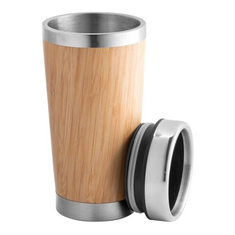PIETRO. Tasse de voyage 500mL en babou et acier inox Beige | sans marquage