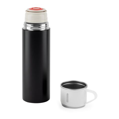 COMANECI. Bouteille en acier inoxydable à double paroi (90 % recyclé) avec finition mate 490 mL Noir | Sérigraphie 1 couleur