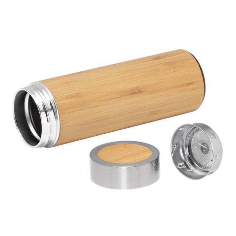 NATUREL. Bouteille thermos en bambou et acier inoxydable (90 % recyclé) 430 mL Beige | sans marquage