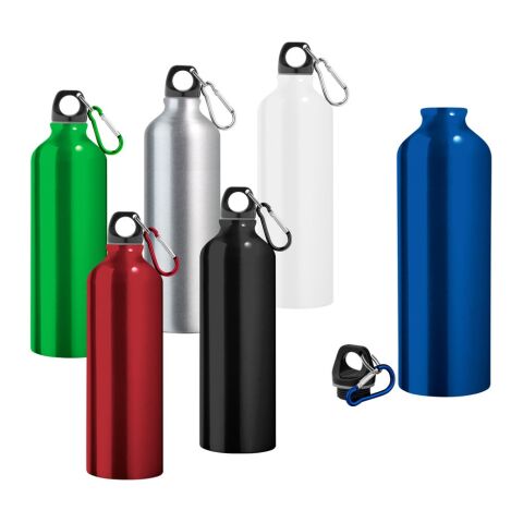 LANDSCAPE L. Bouteille de sport 800mL en aluminium avec mousqueton Noir | sans marquage