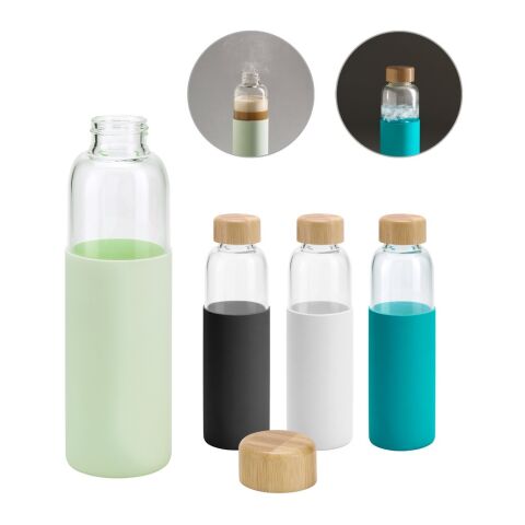 DAKAR. Bouteille 600mL en bambou et verre borosilicate Noir | sans marquage