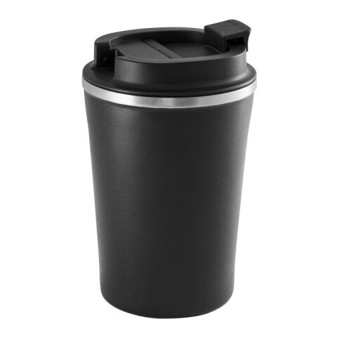 PHELPS. Tasse de voyage 470mL en acier inox et PP Noir | sans marquage