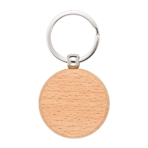 STEWIE ROUND. Porte-clés rond en bois de hêtre Beige | sans marquage